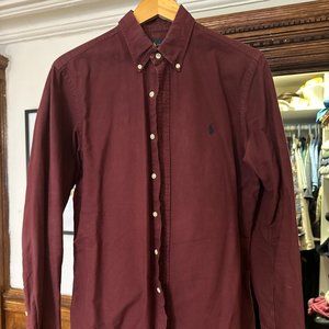Ralph Lauren Garment Dyed Classic Fit Oxford - Bergundy/Wine/Red